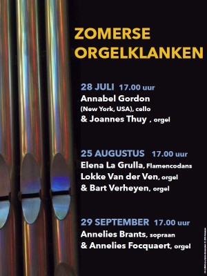 ANNA3 | Zondag 28 juli 2024 17:00 u. | Zomerse Orgelklanken | Annabel Gordon, Cello | Joannes Thuy, Orgel | Sint-Anna-ten-Drieënkerk, Antwerpen Linkeroever